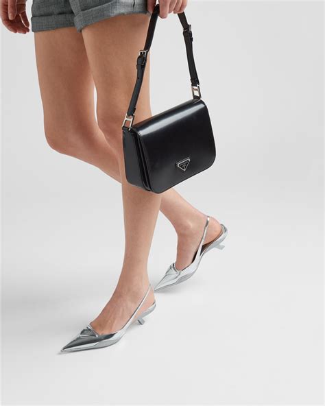 prada metalic shoes women|women's slingback prada shoes.